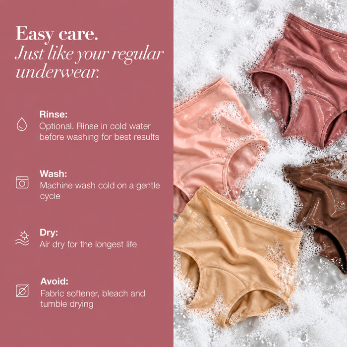 Easy care for LUMIVE washable underwear